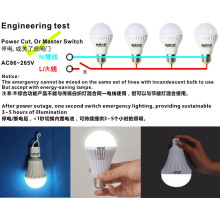 5W wiederaufladbare Not-LED-Lampe mit Backup-Batterie E27 B22